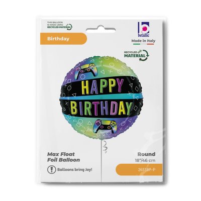 Herní HB 18"/46cm kruh fóliový balónek nafukovací - 26535p-p-b.jpg
