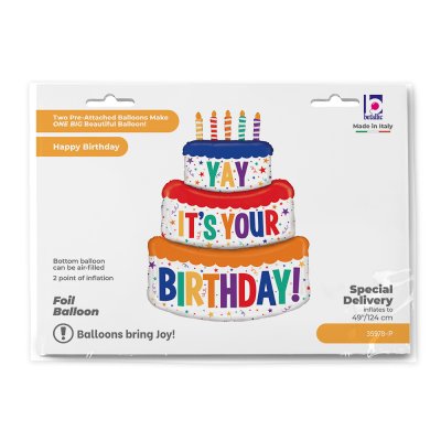 Dort YAY It´s your Birthday 49"/124cm fóliový balónek nafukovací - 35978-p-b.jpg