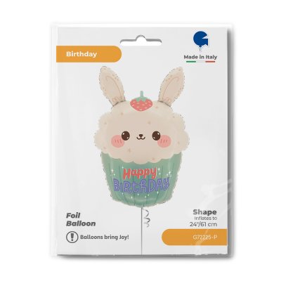 Cupcake se zajíčkem HB 24"/61cm fóliový balónek nafukovací - g72225-p-b.jpg
