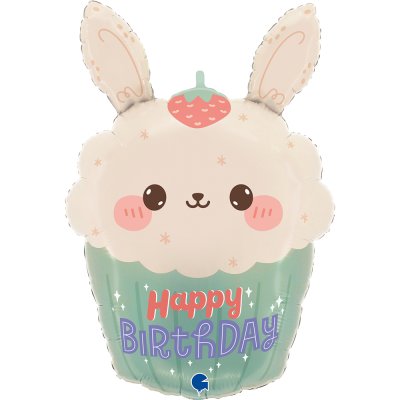 Cupcake se zajíčkem HB 24"/61cm fóliový balónek nafukovací