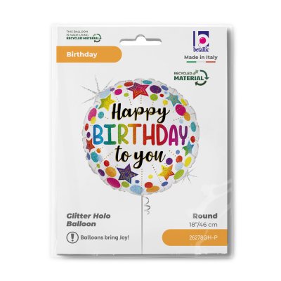 Hvězdy HB 18"/46cm kruh fóliový balónek nafukovací - 26278gh-p-b.jpg