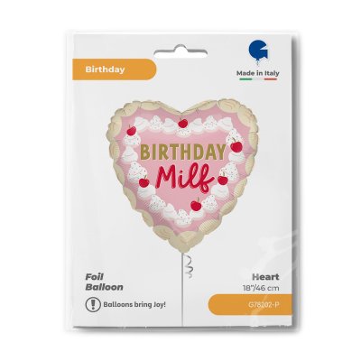 Birthday MILF - srdce 18"/46cm fóliový balónek nafukovací - g78202-p-b.jpg