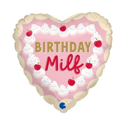 Birthday MILF - srdce 18"/46cm fóliový balónek nafukovací