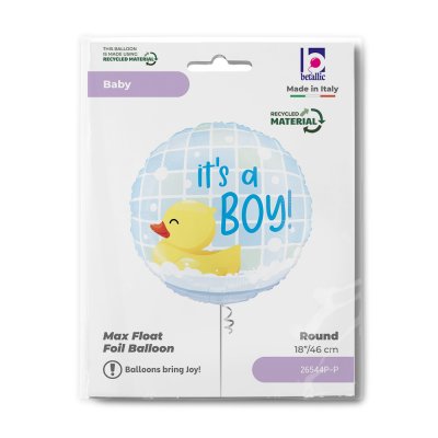 Kruh "It´s a Boy!" s kačenkou 18"/46cm fóliový balónek - 26544p-p-b.jpg