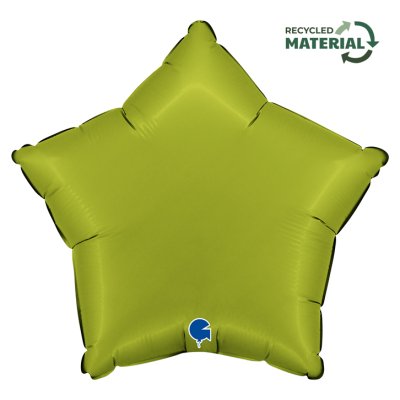 Hvězda saténová matcha zelená 18"/46cm fóliový balónek nafukovací