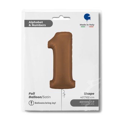 ČÍSLICE ČOKOLÁDOVÁ 1 saténová (102cm,40") fóliový balónek nafukovací - 400100sct-p-b.jpg