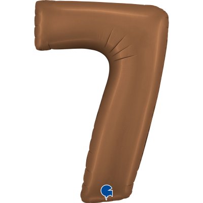 ČÍSLICE ČOKOLÁDOVÁ 7 saténová (102cm,40") fóliový balónek nafukovací