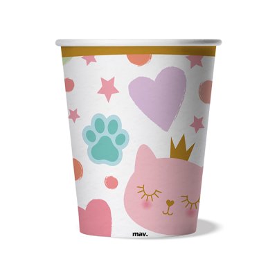 FSC Kelímky papírové - Kočka 250ml, 8ks