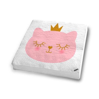 FSC Ubrousky papírové - Kočka 33x33cm, 20ks - na33cp08-cat-princess-napkins-02-b.jpg