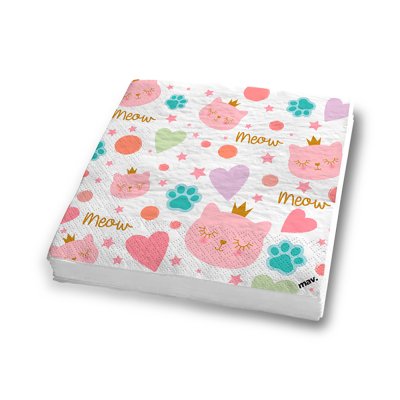 FSC Ubrousky papírové - Kočka 33x33cm, 20ks - na33cp08-cat-princess-napkins-03-b2.jpg