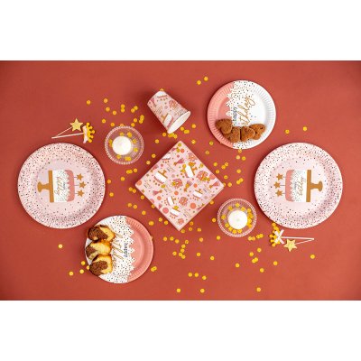 FSC Talířky papírové - HB konfety růžové 23cm, 8ks - rose-confetti-01-b.jpg