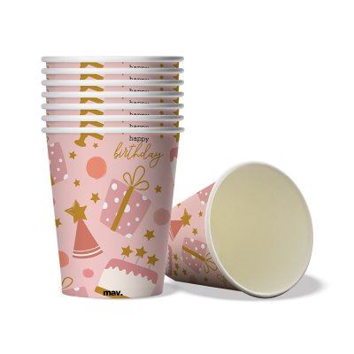FSC Kelímky papírové - HB konfety růžové 250ml, 8ks - cu25rc07-hb-rose-confetti-cups-02-b.jpg