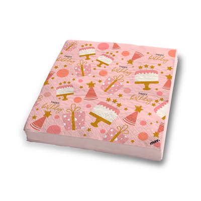 FSC Ubrousky papírové - HB konfety růžové 33x33cm, 20ks - na33rc07-hb-rose-confetti-napkins-02-b.jpg