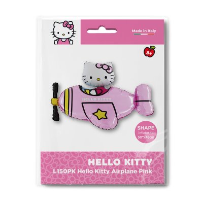 Hello Kitty letadlo růžové 30"/76cm fóliový balónek nafukovací - l150f-p-b.jpg