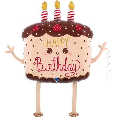 CHODÍCÍ dortík 36"/91cm fóliový balónek nafukovací - gpw08-pet-walker-kawaii-cake-view1-b.jpg