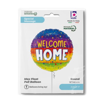 Welcome home 18"/46cm kruh fóliový balónek nafukovací - 26460p-p-b.jpg