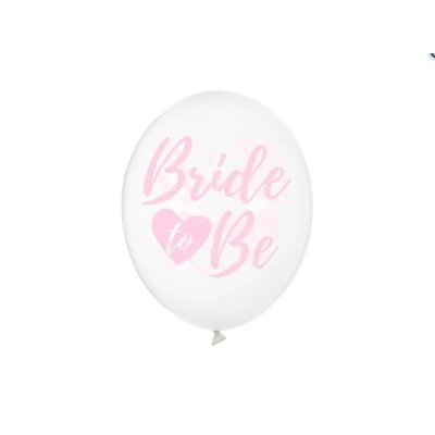 Balónek pastel 30cm potisk "Bride to be" průhledné, 6ks