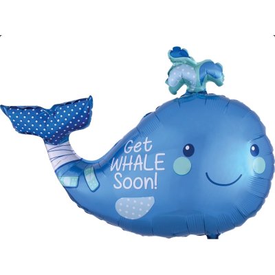 Velryba Get whale soon! 86x60 cm - fóliový balónek