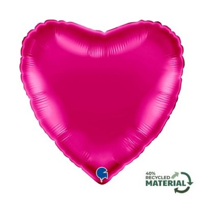 Srdce magenta 18"/46cm fóliový balónek nafukovací NB