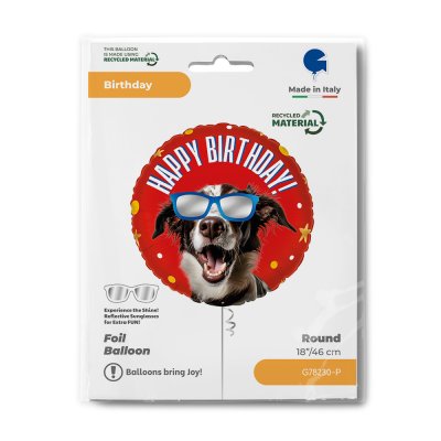 Cool pes HB 18"/46cm kruh fóliový balónek nafukovací - g78230-p-b.jpg