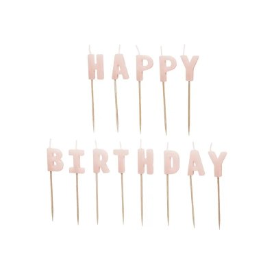 Svíčky "HAPPY BIRTHDAY" růžové