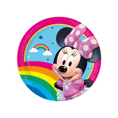 Talíře papírové EKO - Minnie duhová 23cm/8ks