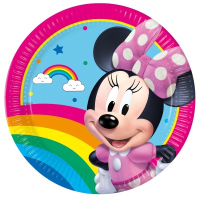 Talíře papírové EKO - Minnie duhová 20cm/8ks