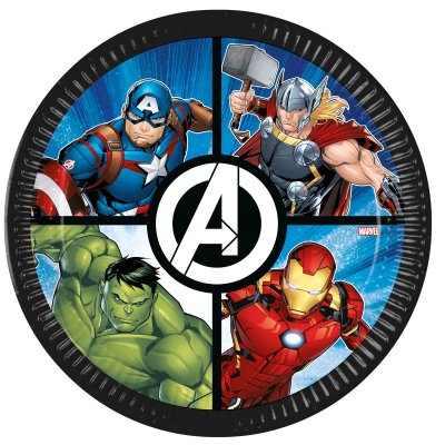 Talíře papírové EKO - Avengers (evergreen) 23cm/8ks
