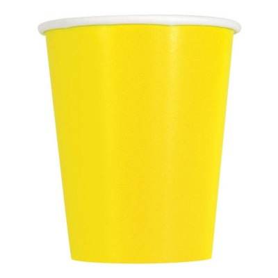Kelímky papírové - neonově žluté, 14ks