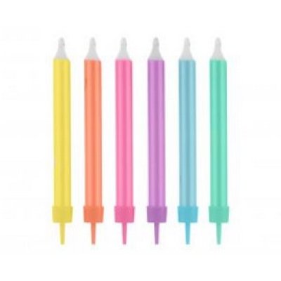 Svíčky dortové pastelové, 8cm/12ks