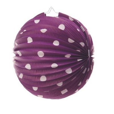 Lampion papírový Fialový s puntíky