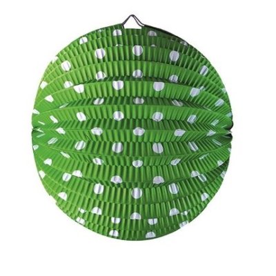 Lampion papírový Zelený s puntíky