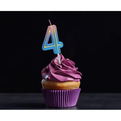 Svíčka dortová číslo 4 NEON barevná 4,4cm - 65852.jpg