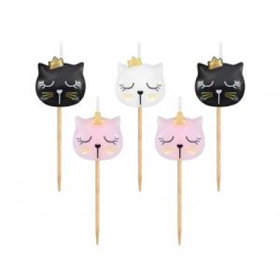Svíčky dortové kočičí hlavy 5ks