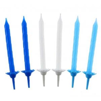 Svíčky dortové modré, 24ks