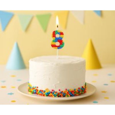Svíčka dortová číslo 8 STAVEBNICE barevná 10,5cm - 97749.jpg