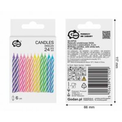 Svíčky dortové mix barev, spirálový motiv, 6cm/24ks - 94694.jpg