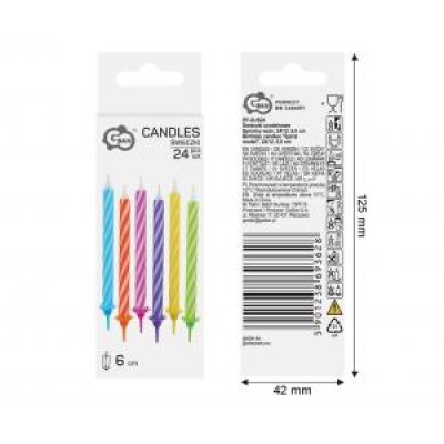 Svíčky dortové spirálový motiv, 24ks/6cm - 98260.jpg