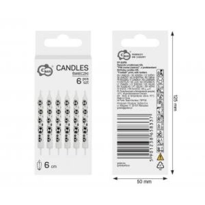 Svíčky dortové fotbalový motiv, 6ks/6cm - 97561.jpg