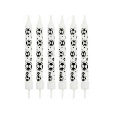 Svíčky dortové fotbalový motiv, 6ks/6cm