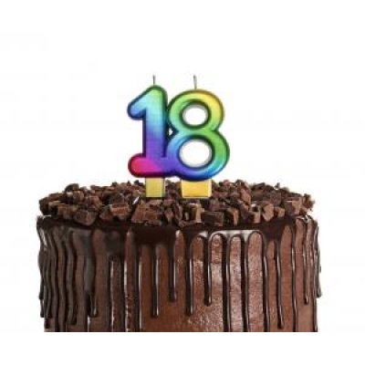Svíčka dortová číslo 18 GALAXY barevná 7,5cm - 54171.jpg