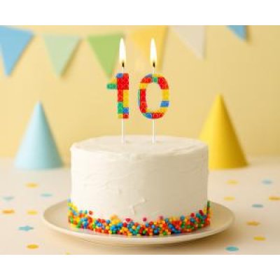 Svíčka dortová číslo 1 STAVEBNICE barevná 10,5cm - 97742.jpg