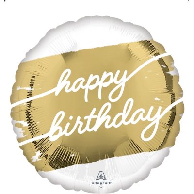 Kruh - zlaté narozeniny 43cm - fóliový balónek
