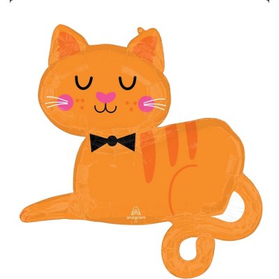Kočka oranžová 76x78cm - fóliový balónek