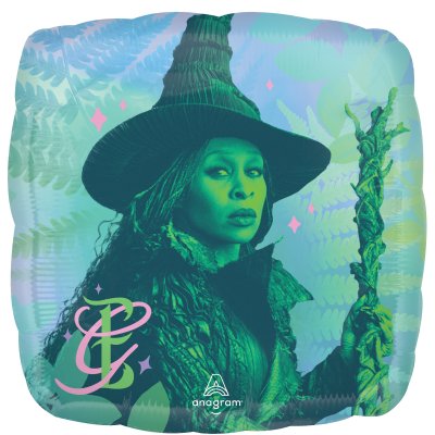 Čtverec - Čarodějka 43cm - fóliový balónek