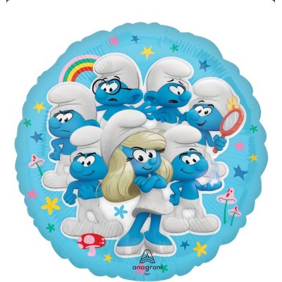 Kruh - Šmoulové 43cm - fóliový balónek