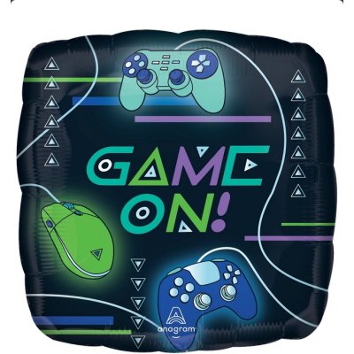 Čtverec - Game on 71cm - fóliový balónek