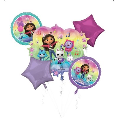 Buket - Gábinin kouzelný domek - fóliové balónky 5 ks