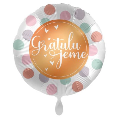 Kruh Gratulujeme CZ 43cm - fóliový balónek