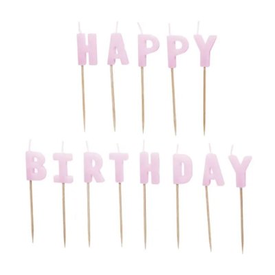 Svíčky "HAPPY BIRTHDAY" fialové